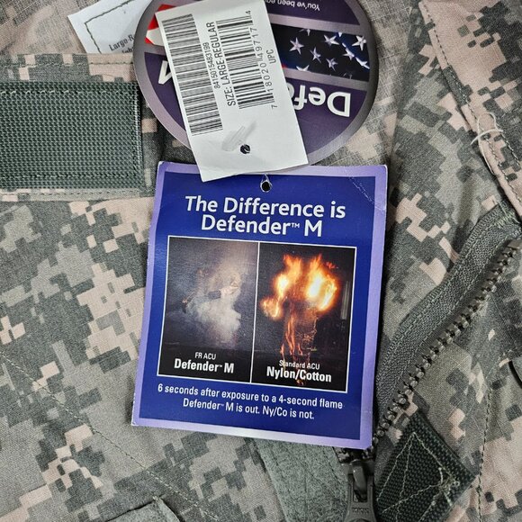 Defender M Men's Size Lrg Flame Resistant Camo BDU Full Zip Army Military Jacket - Picture 11 of 16